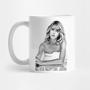 Olivia Newton John-Tribute Design in Black & White Illustration Mug